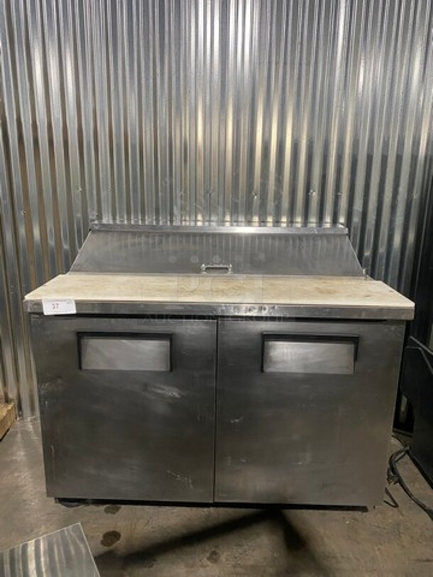  True TSSU-48-12 Stainless Steel Commercial Sandwich Salad Prep Table Bain Marie! On Commercial Casters! 115v 1ph 