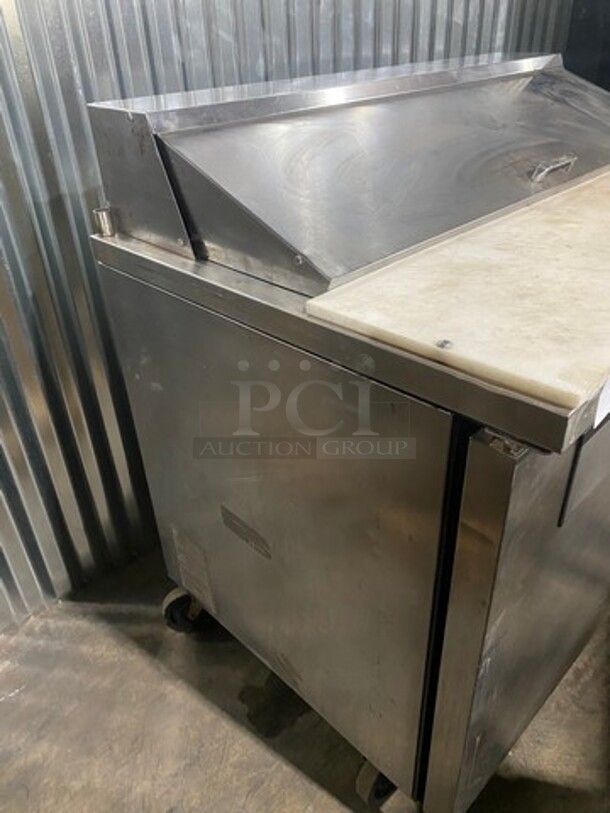  True TSSU-48-12 Stainless Steel Commercial Sandwich Salad Prep Table Bain Marie! On Commercial Casters! 115v 1ph  - Image 4 of 9