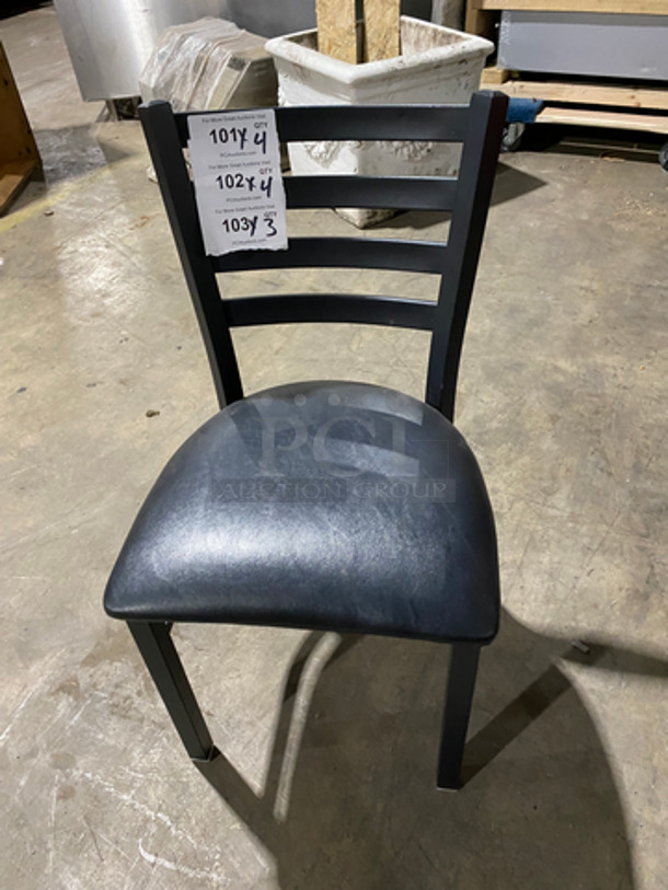Black Cushioned Chairs! With Black Metal Base! 3x Your Bid!