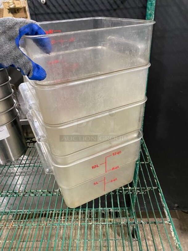 Cambro 18Qt And 12Qt Clear Poly Food Containers! 4x Your Bid! - Image 3 of 8