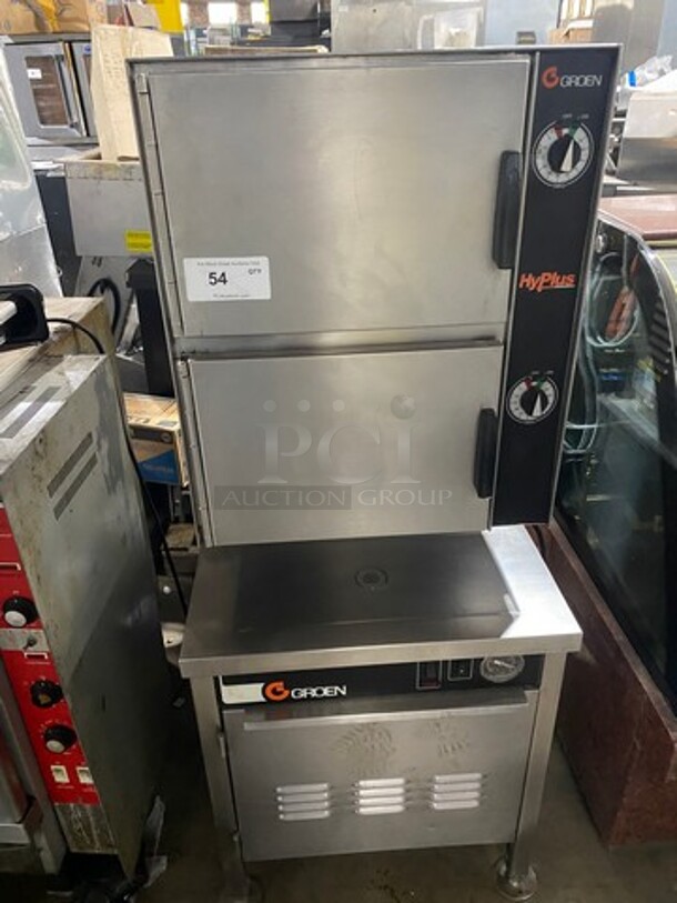 Groen Commercial Natural Gas Powered Dual Cabinet Steamer! All Stainless Steel! On Legs! Model: HY6SG - Image 1 of 12