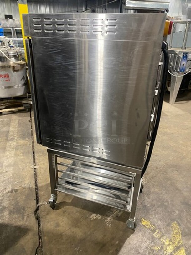 RARE! BARELY USED! LATE MODEL! 2020 Alto Shaam Commercial Multi Cook Oven! With View Through Door! Metal Oven Racks! Storage Space Underneath! All Stainless Steel! On Casters! WORKING WHEN REMOVED! Model: VMCH4H SN: 2678609000 208/240V 60HZ 3 Phase - Image 4 of 11
