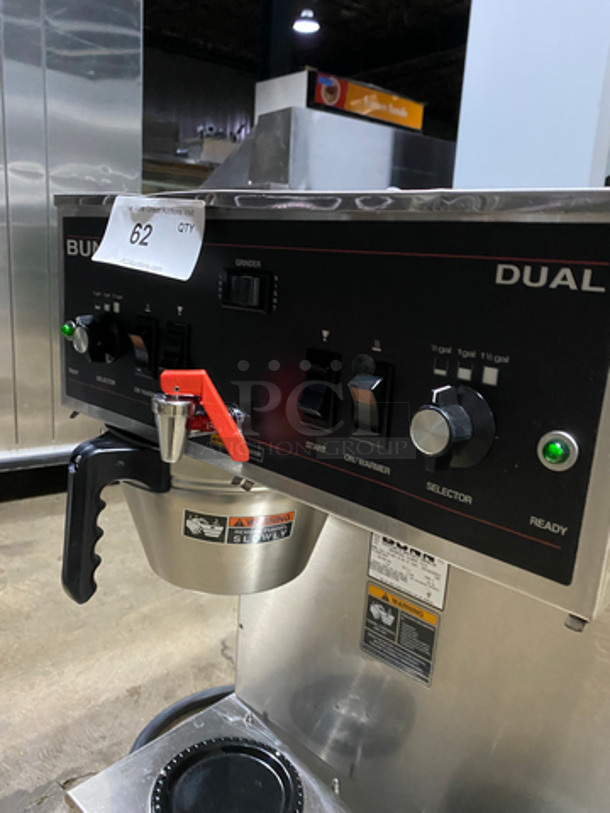 Bunn Commercial Countertop Dual Coffee Maker! With Hot Water Line! 2 Coffee Pot Warmers! Stainless Steel Body! On Small Legs! Model: DUAL SN: DUAL030342 120/208V 60HZ 1 Phase - Image 5 of 8