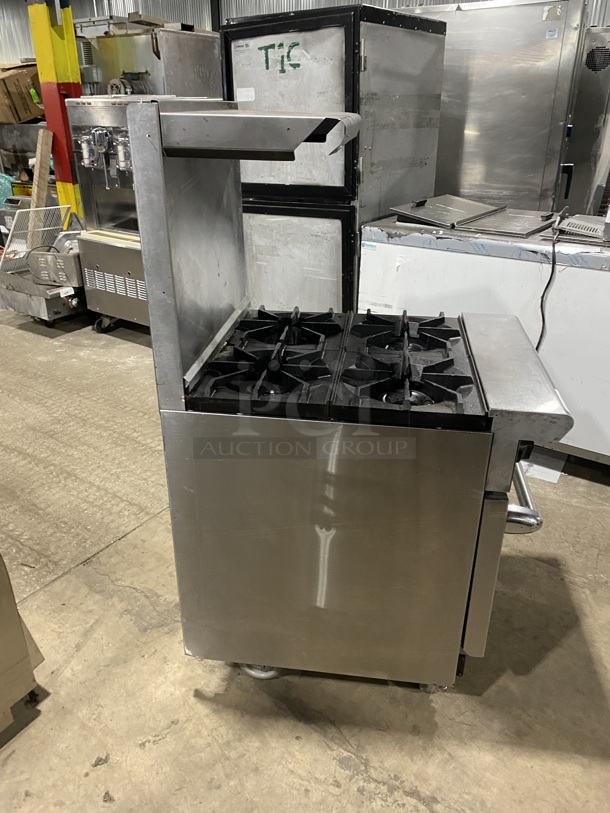 American Range AR-4 Stainless Steel Commercial Natural Gas Powered 4 burner Ranger W/ Oven and Back Splash! On Casters!  - Image 2 of 9