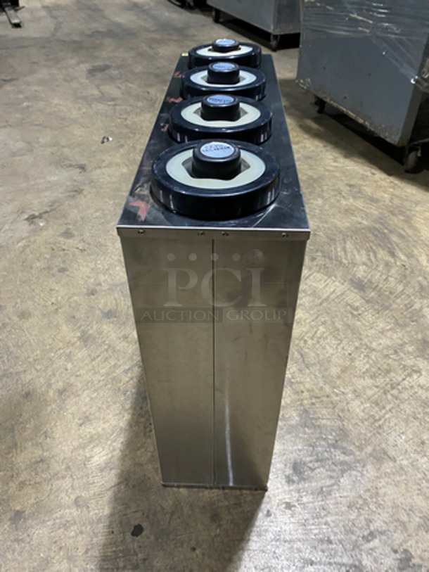 San Jamar Gourmet Commercial 4 Well Plate Dispenser! All Stainless Steel! - Image 2 of 5