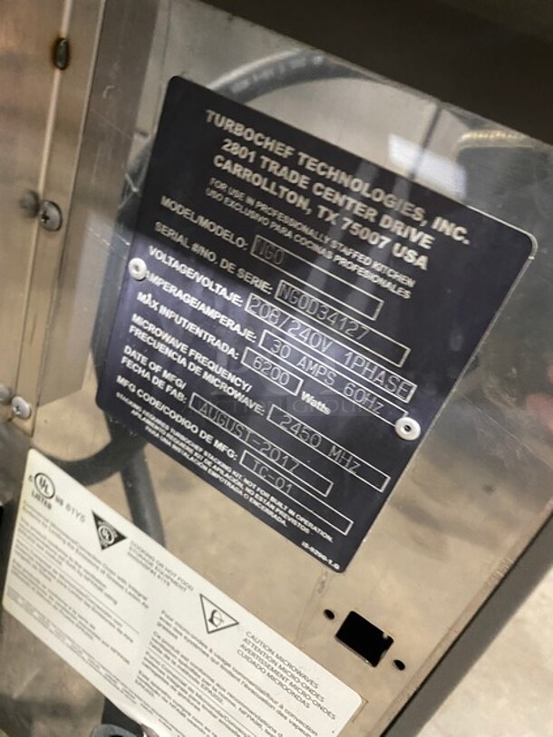 Turbo Chef Commercial Electric Powered Countertop Rapid Cook Turbo Oven! On Legs! 208/240V 1 Phase! Model: NGO SN: NGOD34127! - Image 5 of 8