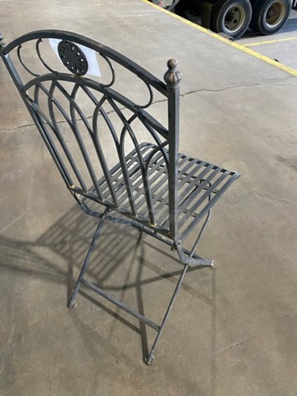 Black Metal Foldable Patio Chairs! 10x Your Bid! - Image 4 of 6