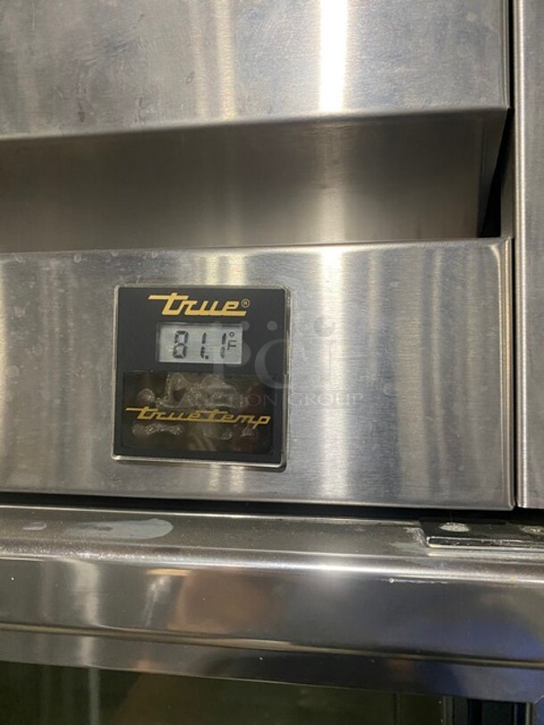 True Stainless Steel 2 Door Glass Display Cooler With Poly Racks!  - Image 7 of 8