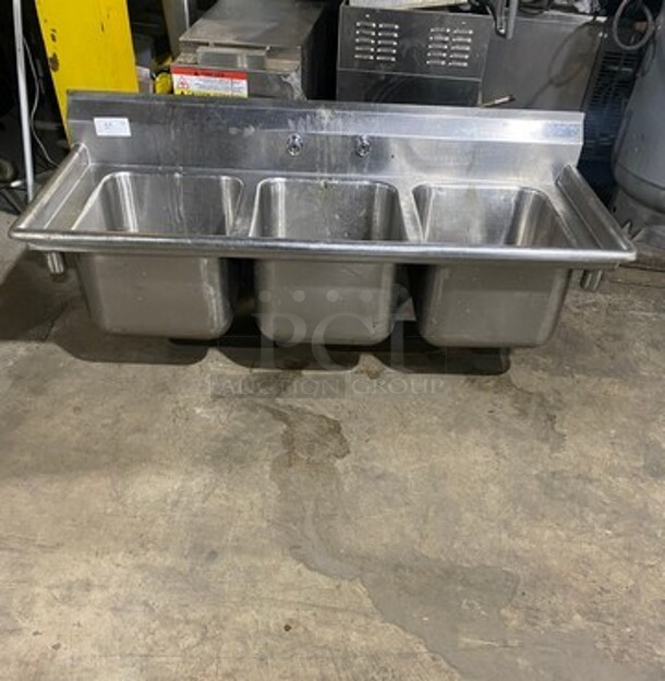 All Stainless Steel Three Compartment Dishwashing Sink! - Image 1 of 8