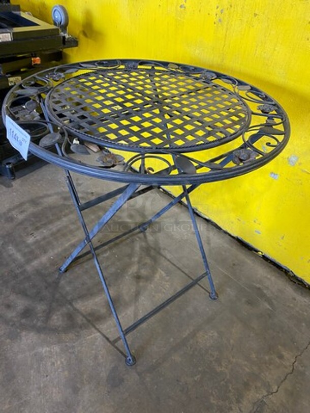 Black Metal Foldable Patio Tables! 10x Your Bid! - Image 2 of 4