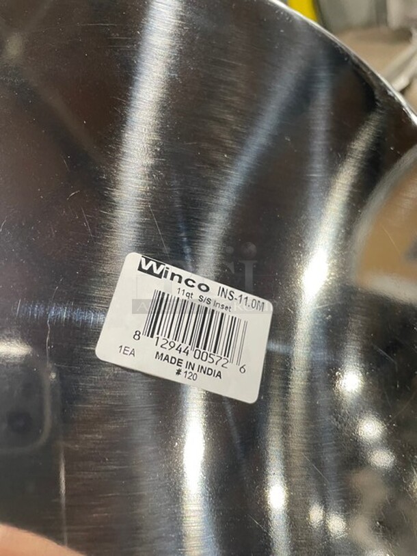 Winco Commercial Round Food Drop In Pan! All Stainless Steel! Holds 11 Qt! - Image 5 of 5