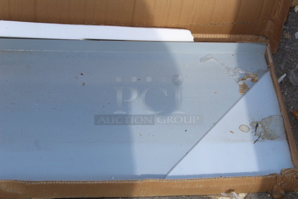 BRAND NEW SCRATCH & DENT! Regency 600WS1584 18 Gauge Stainless Steel 15" x 84" Solid Wall Shelf. Unit is dented. - Image 5 of 6