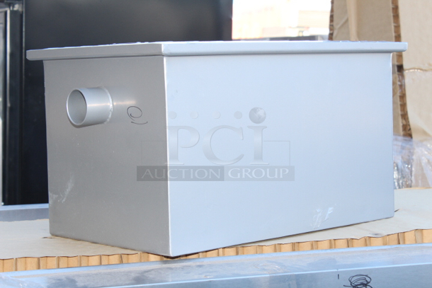 BRAND NEW SCRATCH & DENT! Regency Regency 20 lb. 10 GPM Grease Trap with 2" Non-Threaded Connections.  14x21-3/4x12 - Image 2 of 4