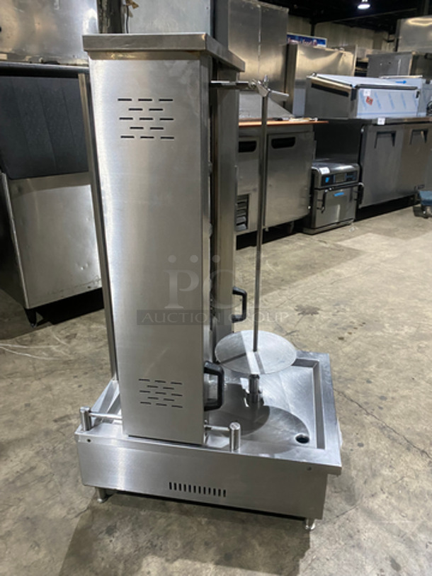 Attias Natural Gas Powered Countertop 4 Burner Gyro Machine! All Stainless Steel! On Small Legs! Model: GRY-4 SN: 061956 120V 60HZ - Image 2 of 10