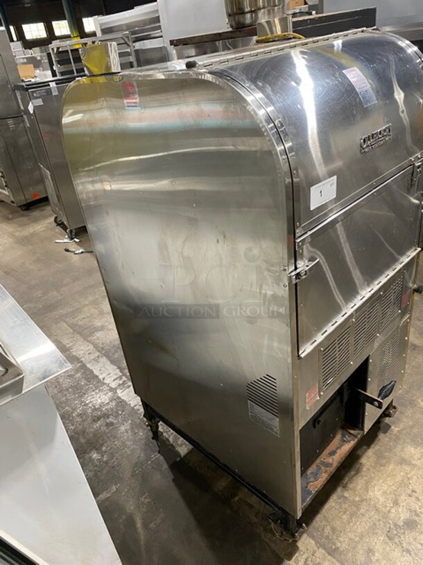 AMAZING! Ole Hickory Pits Wood Burning Barbecue Multi-Use Smoker! Natural Gas Powered! With 4 Oven Racks! All Stainless Steel! Model CTO Serial C161010184! On Casters! WORKING WHEN REMOVED! - Image 2 of 10