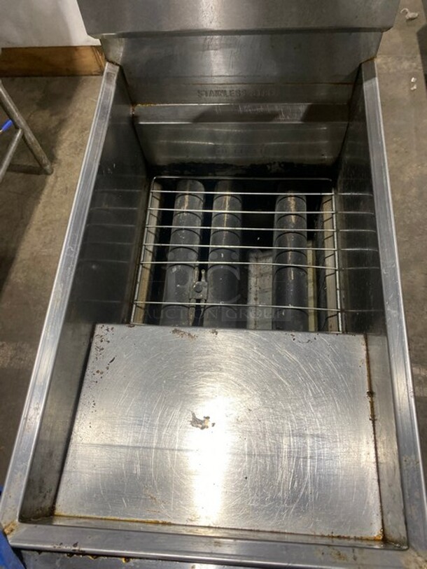 American Range All Stainless Steel Commercial Floor Style LP Gas Powered Deep Fat Fryer! Model AF45! On Legs!  
 - Image 5 of 9