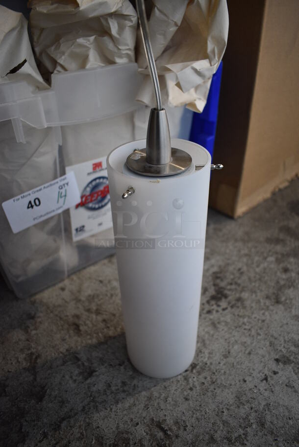 14 White Ceiling Mount Light Fixtures. 3.5x3.5x10.5. 14 Times Your Bid! - Image 1 of 6