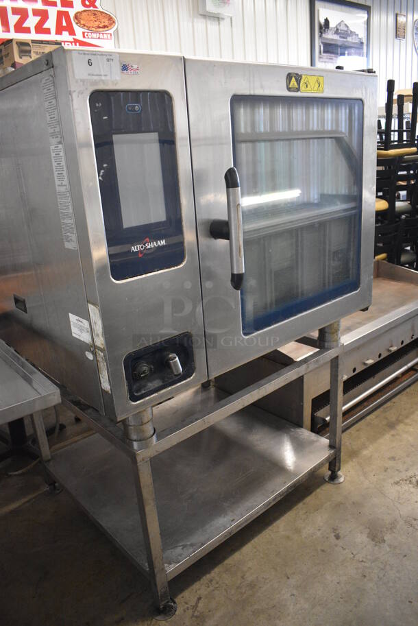 2015 Alto Shaam Model CTP7-20E Stainless Steel Commercial Combitherm Convection Oven on Stainless Steel Commercial Equipment Stand. 208-240 Volts, 3 Phase. 44x40x64 - Image 6 of 7