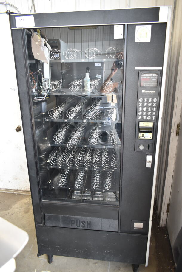 Automatic Products SNACKSHOP LCM2 Metal Commercial Vending Machine w/ Bill Acceptor. 120 Volts, 1 Phase. Tested and Working! - Image 1 of 7