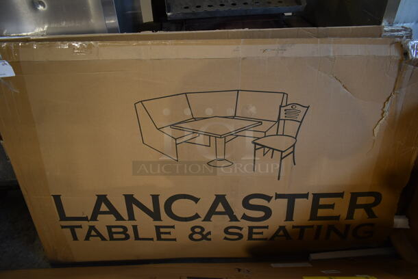 BRAND NEW SCRATCH AND DENT! Lancaster Table & Seating 384YCZ32RNDB White Round Folding Table. Stock Picture Used as Gallery. - Image 7 of 7