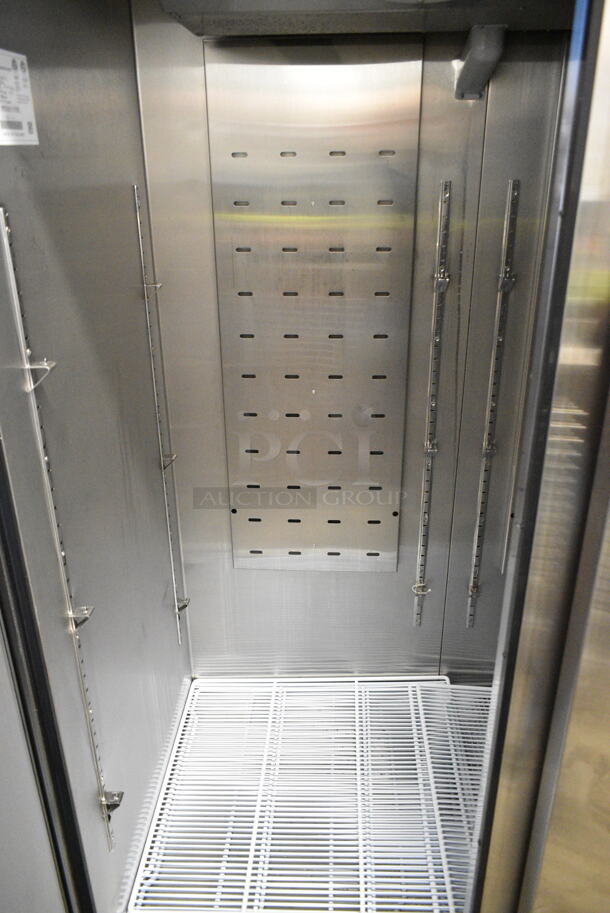 BRAND NEW SCRATCH AND DENT! 2024 Atosa Model MBF8002GR Stainless Steel Commercial 2 Door Reach In Freezer w/ Poly Coated Racks on Commercial Casters. 115 Volts, 1 Phase. Tested and Working! - Image 6 of 8