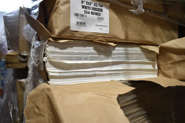 PALLET LOT of 42 BRAND NEW Boxes of 8x13 White Freezer #25 Bundle. 42 Times Your Bid!  - Image 4 of 4