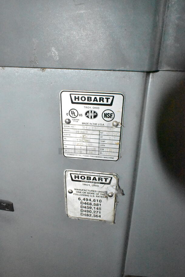 Hobart HL662 Metal Commercial Floor Style 60 Quart Planetary Dough Mixer w/ Metal Mixing Bowl and Dough Hook Attachment. 200-240 Volts, 1/3 Phase. - Image 9 of 10