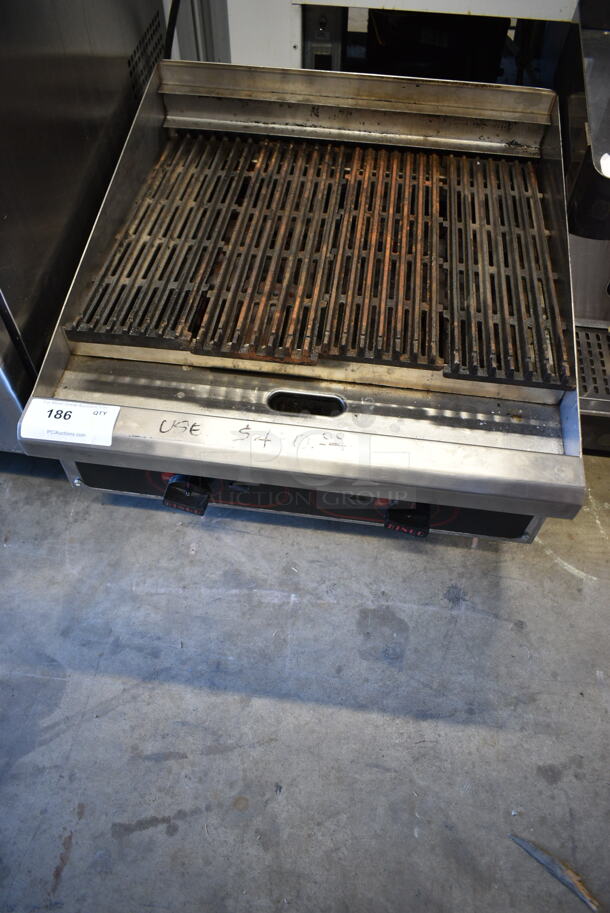 Bingo Stainless Steel Commercial Countertop Natural Gas Powered Charbroiler Grill.  - Image 4 of 5