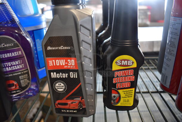 ALL ONE MONEY! Lot of 12 Various Bottles; Brake Fluid, Motor Oil and Power Steering Fluid - Image 4 of 4
