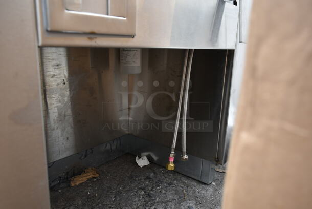 BRAND NEW SCRATCH AND DENT! Stainless Steel Commercial Counter w/ Sink Bay, Faucet, Handles and Under Shelves. - Image 10 of 10