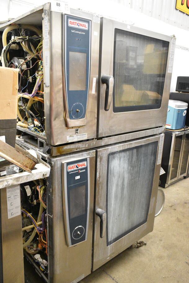 2 2019 Rational Stainless Steel Commercial Combitherm Self Cooking Center Convection Ovens on Commercial Casters. Top Model: SCC WE 62. Bottom Model: SCC WE 102. 480 Volts, 3 Phase. 2 Times Your Bid! - Image 1 of 9