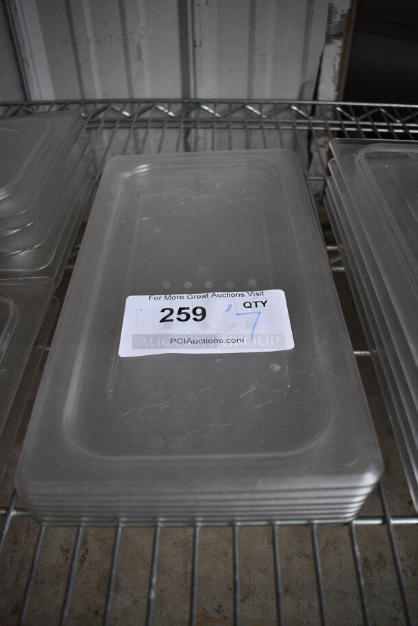 ALL ONE MONEY! Lot of 7 Poly 1/3 Size Drop In Bin Lids! - Image 1 of 2