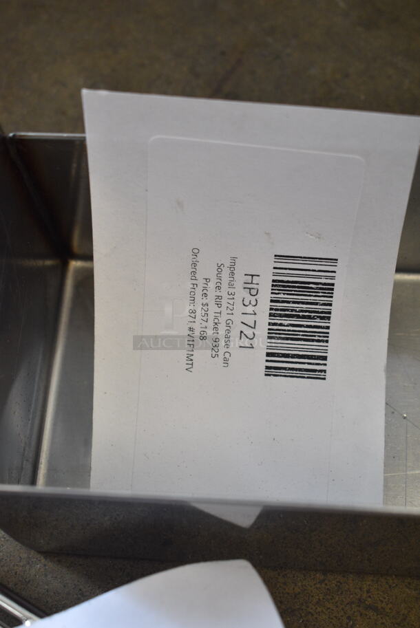 4 BRAND NEW SCRATCH AND DENT! Items; HP6068241 Manitowoc Ice 6068241 Front Panel Assy Med-Disp, HP31721 Imperial 31721 Grease Can, 614B6620002 Pitco B6620002 Filter Paper Support Rck, HP102420 Cleveland 102420 Rack;Asy;Rh Side;Pcl/Cnv.Pro. 4 Times Your Bid! - Image 7 of 11