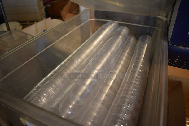 ALL ONE MONEY! Metro Lot of 3 Tiers of Various Items Including 22 Stainless Steel Cylindrical Bins, Poly Beverage Tumblers, Cooling Racks. Does Not Include Metro Shelving Unit - Image 4 of 9