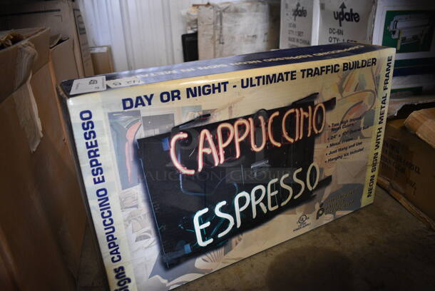 BRAND NEW IN BOX! Cappuccino Espresso Neon Light Up Sign. Buyer Must Pick Up - We Will Not Ship This Item.  - Image 2 of 3