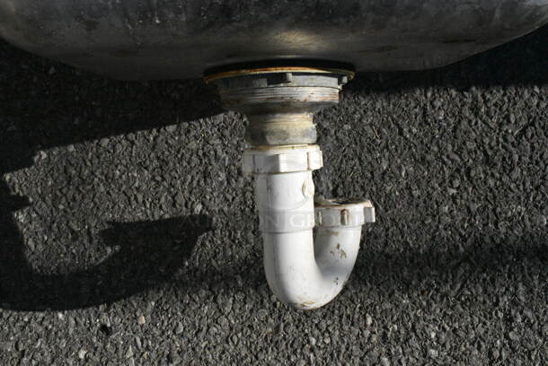Advance Tabco Stainless Steel Single Bay Wall Mount Sink w/ Faucet and Handles.  - Image 3 of 5