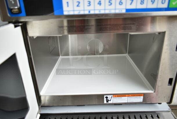 BRAND NEW SCRATCH AND DENT! 2024 Solwave SWAHD21 Ameri-Series Space Saver Heavy-Duty Stainless Steel Commercial Microwave with Push Button Controls. 208/240 Volts, 1 Phase. - Image 3 of 4