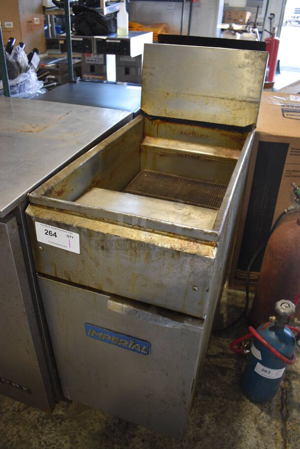 Imperial Stainless Steel Commercial Natural Gas Powered Deep Fat Fryer on Commercial Casters. 15.5x31x43 - Image 2 of 7