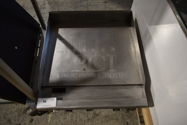 Vulcan VCRG24-T1 Stainless Steel Commercial Countertop Natural Gas Powered Flat Top Griddle.  - Image 2 of 5