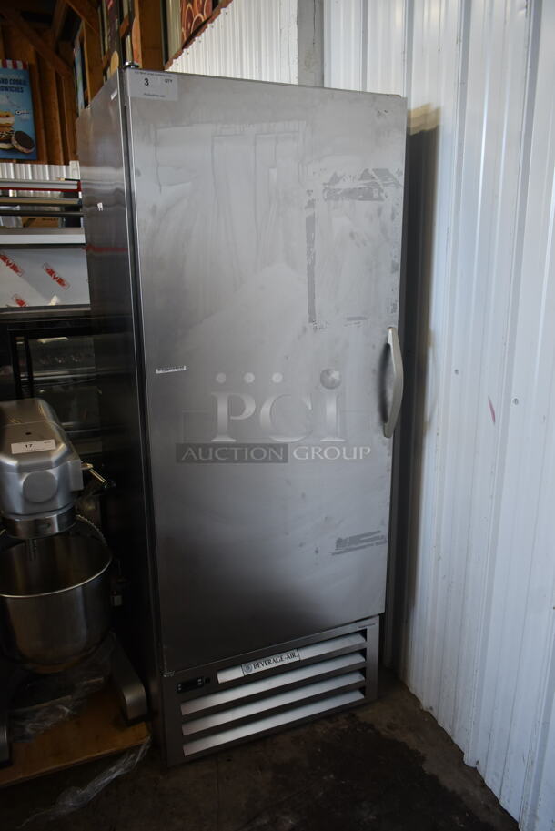 BRAND NEW SCRATCH AND DENT! Beverage Air RI18HC-18 Stainless Steel Commercial Single Door Reach In Cooler w/ Poly Coated Racks. 115 Volts, 1 Phase. Stock Picture Used as Gallery. Tested and Working! - Image 7 of 7