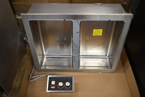 BRAND NEW! Hatco HWBI-2D Stainless Steel Commercial Two Compartment Modular / Ganged Drop In Hot Food Well with 3/4" NPT Drain. 208 Volts, 1/3 Phase.