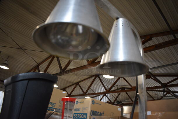 Metal Commercial Countertop 2 Head Warming Lamp. 14x24x24. Tested and Working! - Image 2 of 3