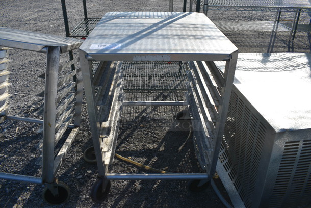 Metal Commercial Pan Transport Rack on Commercial Casters. 21.5x26x30