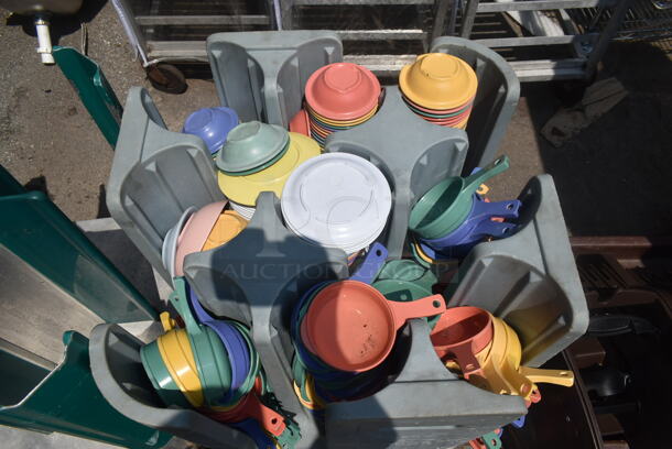 2 Various Plate Racks w/ Contents on Commercial Casters. 23.5x23.5x31, 21x21x32. 2 Times Your Bid! - Image 3 of 5