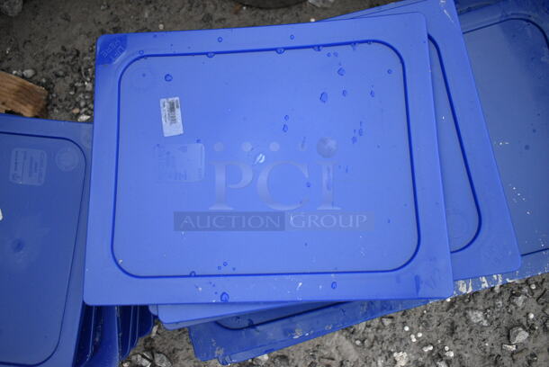ALL ONE MONEY! Lot of Approximately 40 BRAND NEW SCRATCH AND DENT! Blue Poly Drop In Bin Lids. 16 Carlisle 3058160 Smart Lid 1/4 Size Soft Food Pan Cover, 12 Carlisle 10232B60 Smart Lid 1/2 Size Soft Food Pan Cover, 12 Carlisle 10212B60 Smart Lid Full Size Soft Food Pan Cover - Image 7 of 12
