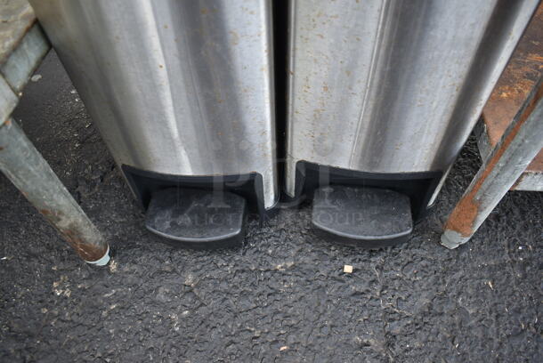 2 Rubbermaid Chrome Finish Metal Trash Cans w/ Foot Pedal. 2 Times Your Bid! - Image 3 of 4