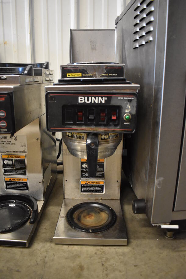Bunn Stainless Steel Commercial Countertop 3 Burner Coffee Machine w/ Metal Brew Basket. 120/208-240 Volts, 1 Phase. 8x19x25 - Image 4 of 5