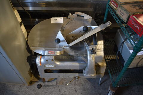 Berkel 919/1 Stainless Steel Commercial Countertop Automatic Meat Slicer w/ Blade Sharpener. 115 Volts, 1 Phase. Tested and Powers On But Parts Do Not Move
