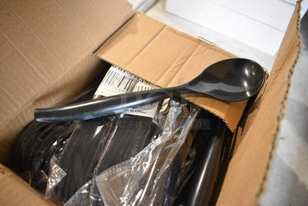 ALL ONE MONEY! Lot of BRAND NEW IN BOX! Black Poly Serving Spoons! - Image 2 of 2