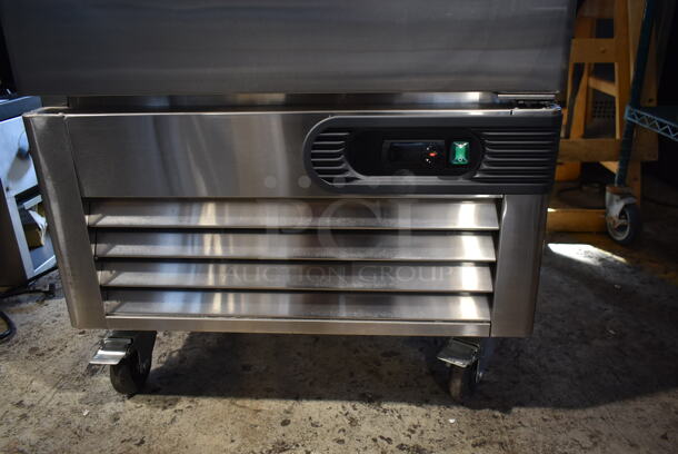 BRAND NEW SCRATCH AND DENT! 2021 Migali C-1FB-HC Stainless Steel Commercial Single Door Reach In Freezer w/ Poly Coated Racks on Commercial Casters. 115 Volts, 1 Phase. Tested and Working! - Image 4 of 10